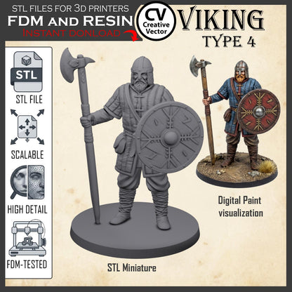 VIKING Type 4 STL File for 3D Print Miniature