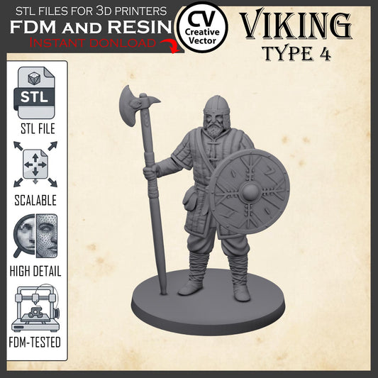 VIKING Type 4 STL File for 3D Print Miniature