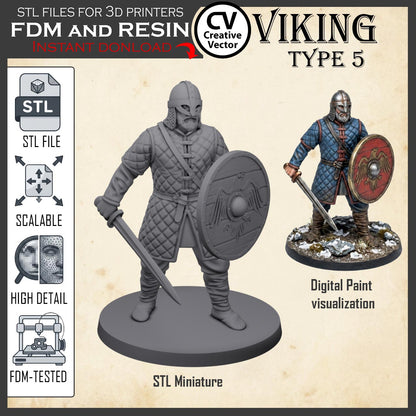 VIKING Type 5 STL File for 3D Print Miniature