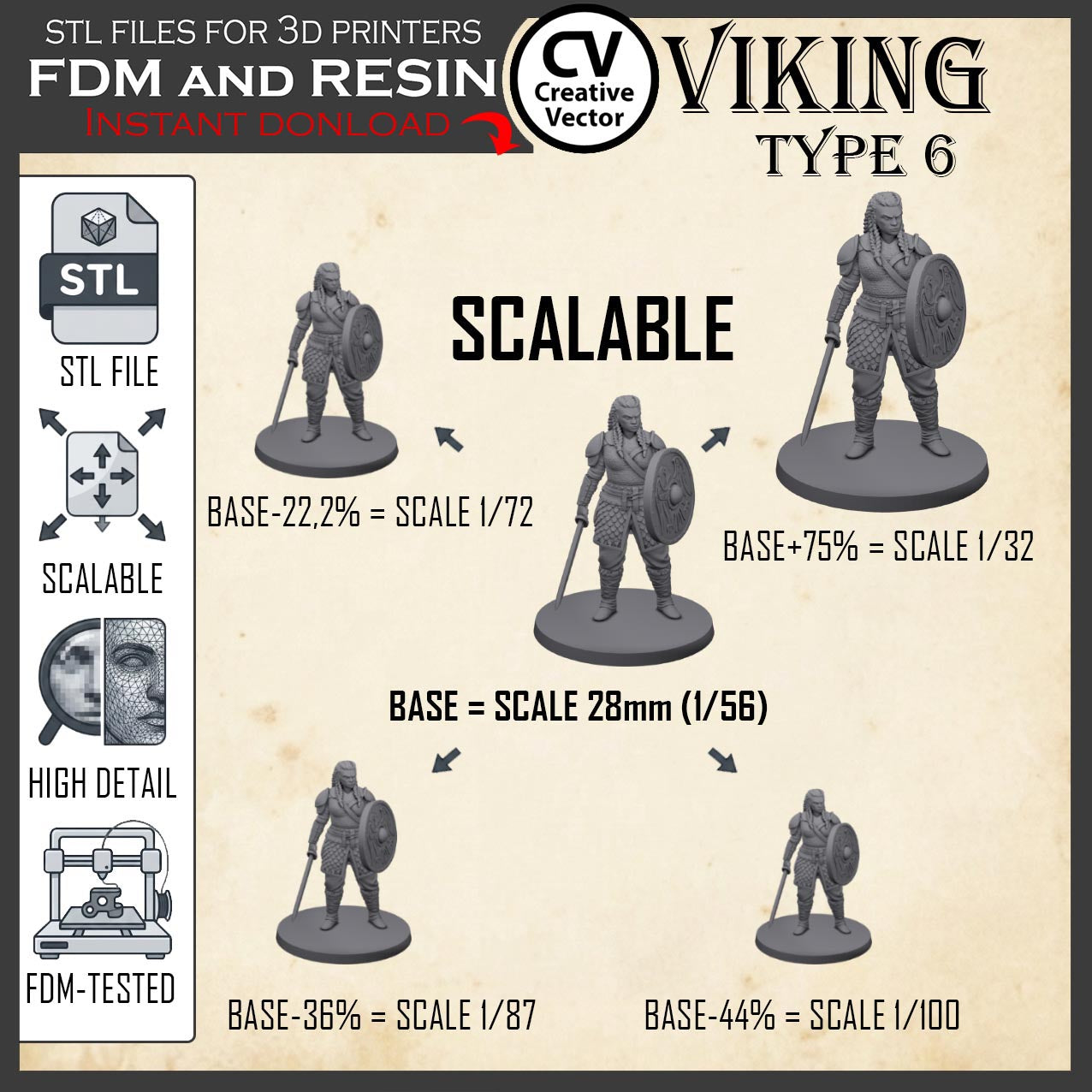 VIKING Type 6 STL File for 3D Print Miniature