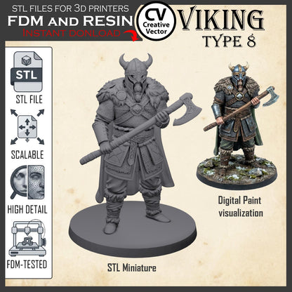 VIKING Type 8 STL File for 3D Print Miniature