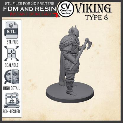 VIKING Type 8 STL File for 3D Print Miniature