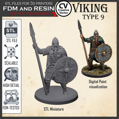 VIKING Type 9 STL File for 3D Print Miniature