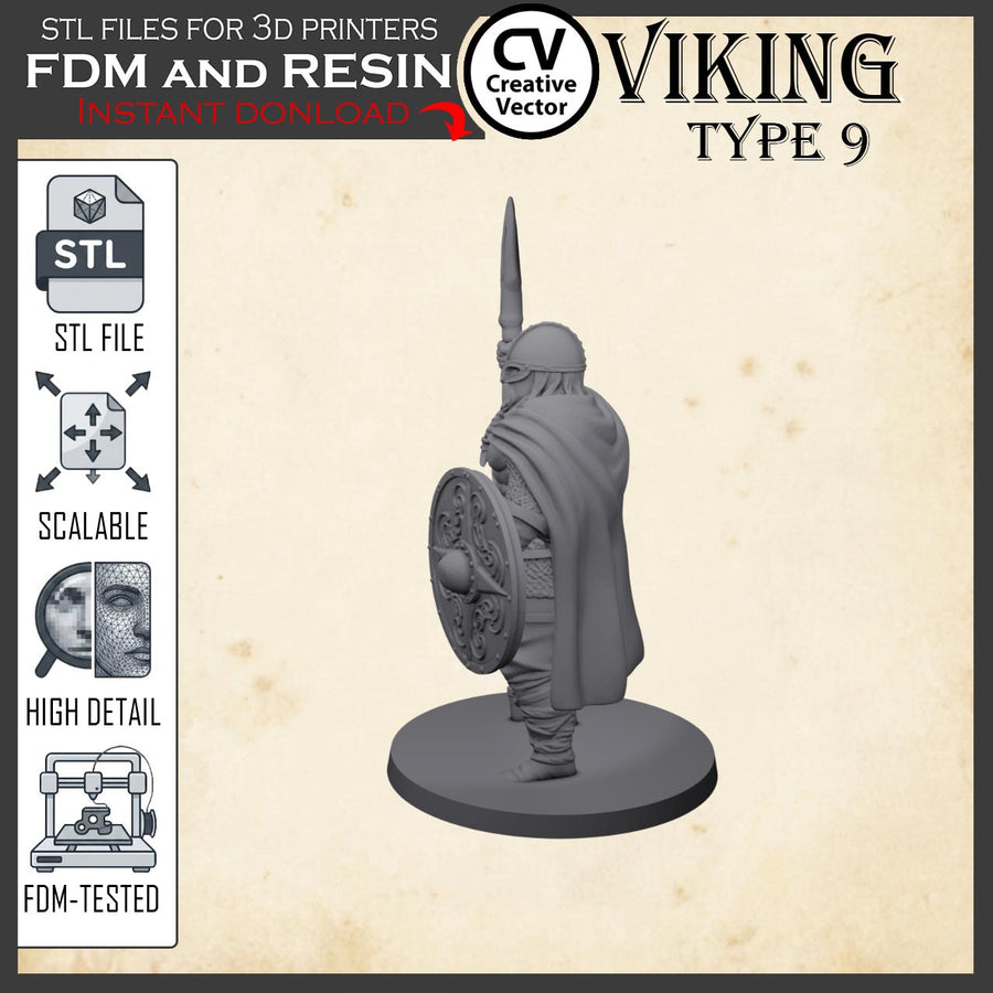 VIKING Type 9 STL File for 3D Print Miniature