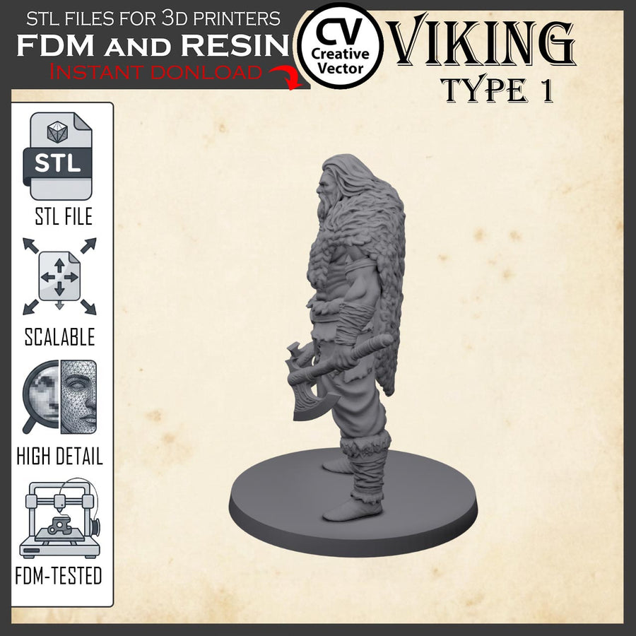 VIKING Type 1 STL File for 3D Print Miniature