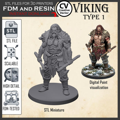 VIKING Type 1 STL File for 3D Print Miniature