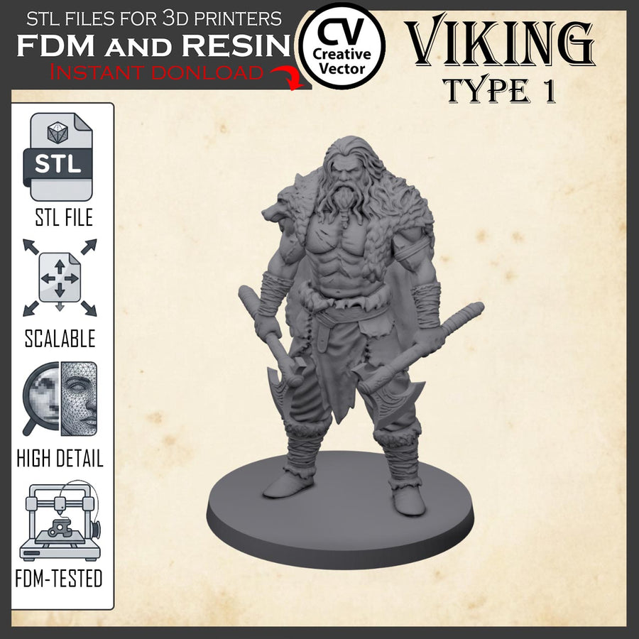 VIKING Type 1 STL File for 3D Print Miniature