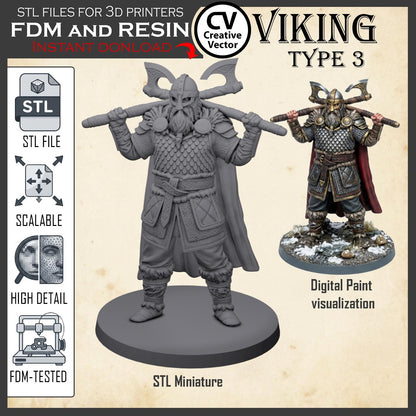 VIKING Type 3 STL File for 3D Print Miniature