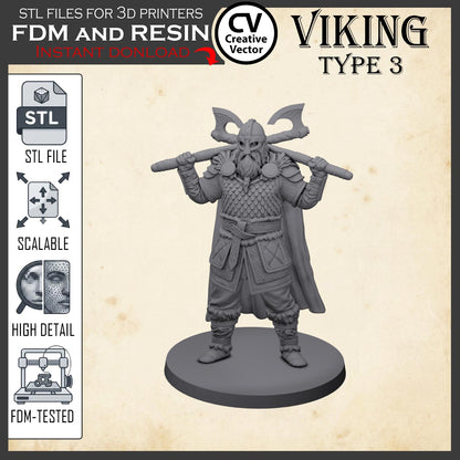 VIKING Type 3 STL File for 3D Print Miniature