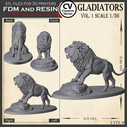 9 STL files Bundle GLADIATORS Vol. 1 - 3D Print Files Miniatures