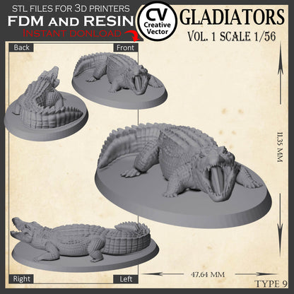 9 STL files Bundle GLADIATORS Vol. 1 - 3D Print Files Miniatures