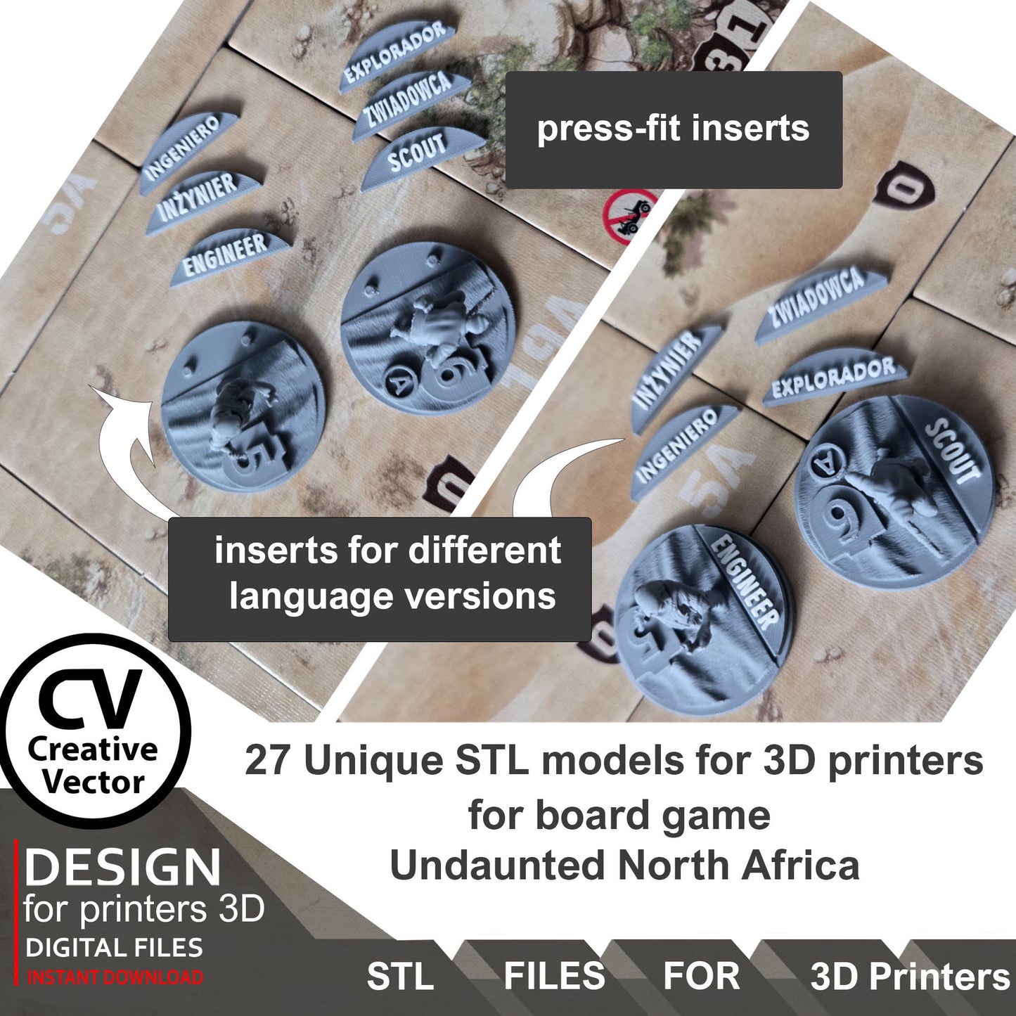 Undaunted North Africa Unique 27 STL Files for 3D Printer Files LRDG and Italian Units & Vehicles (Digital Download)