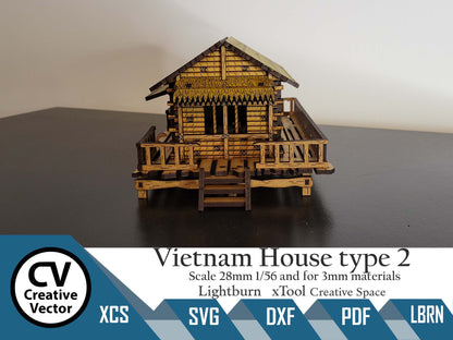 Vietnam House type 2 in scale 28 mm