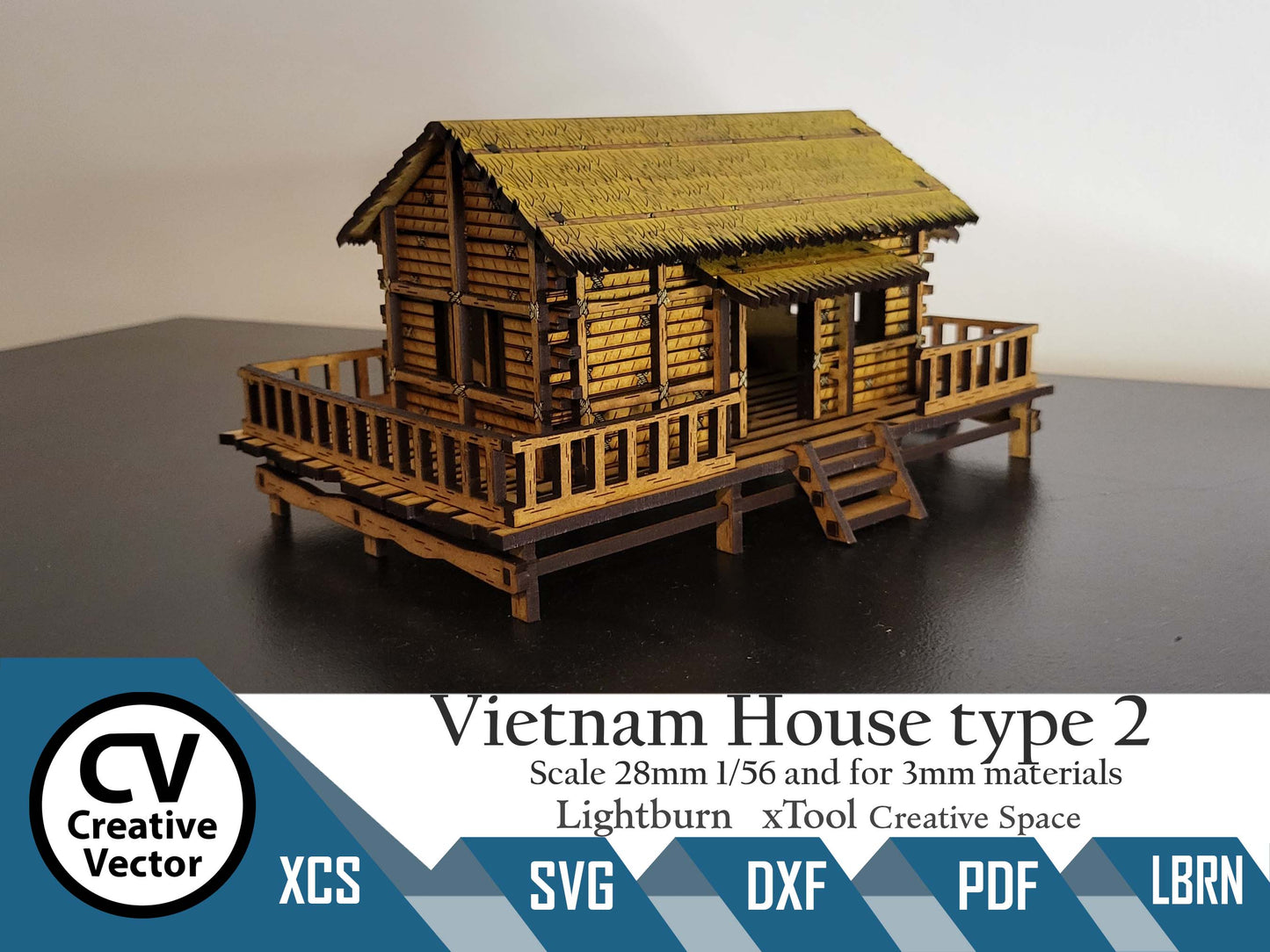 Vietnam House type 2 in scale 28 mm