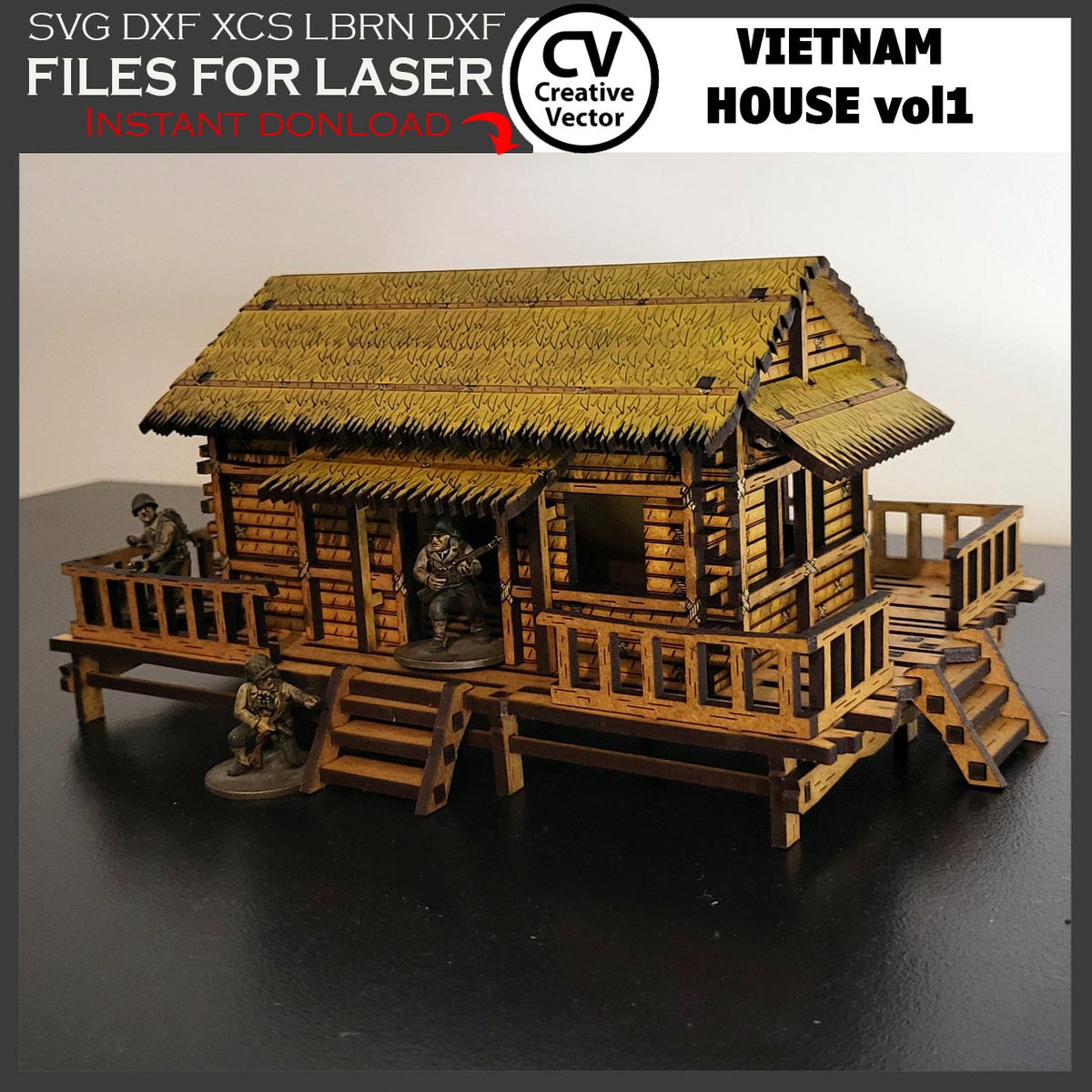 Vietnam House type 2 in scale 28 mm