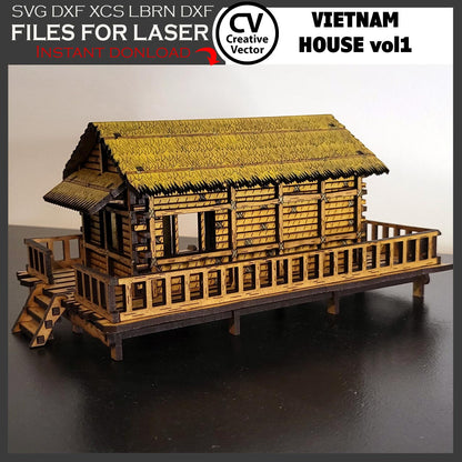 Vietnam House type 2 in scale 28 mm