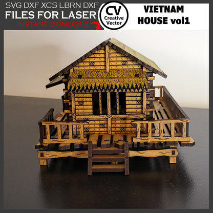 Vietnam House type 2 in scale 28 mm