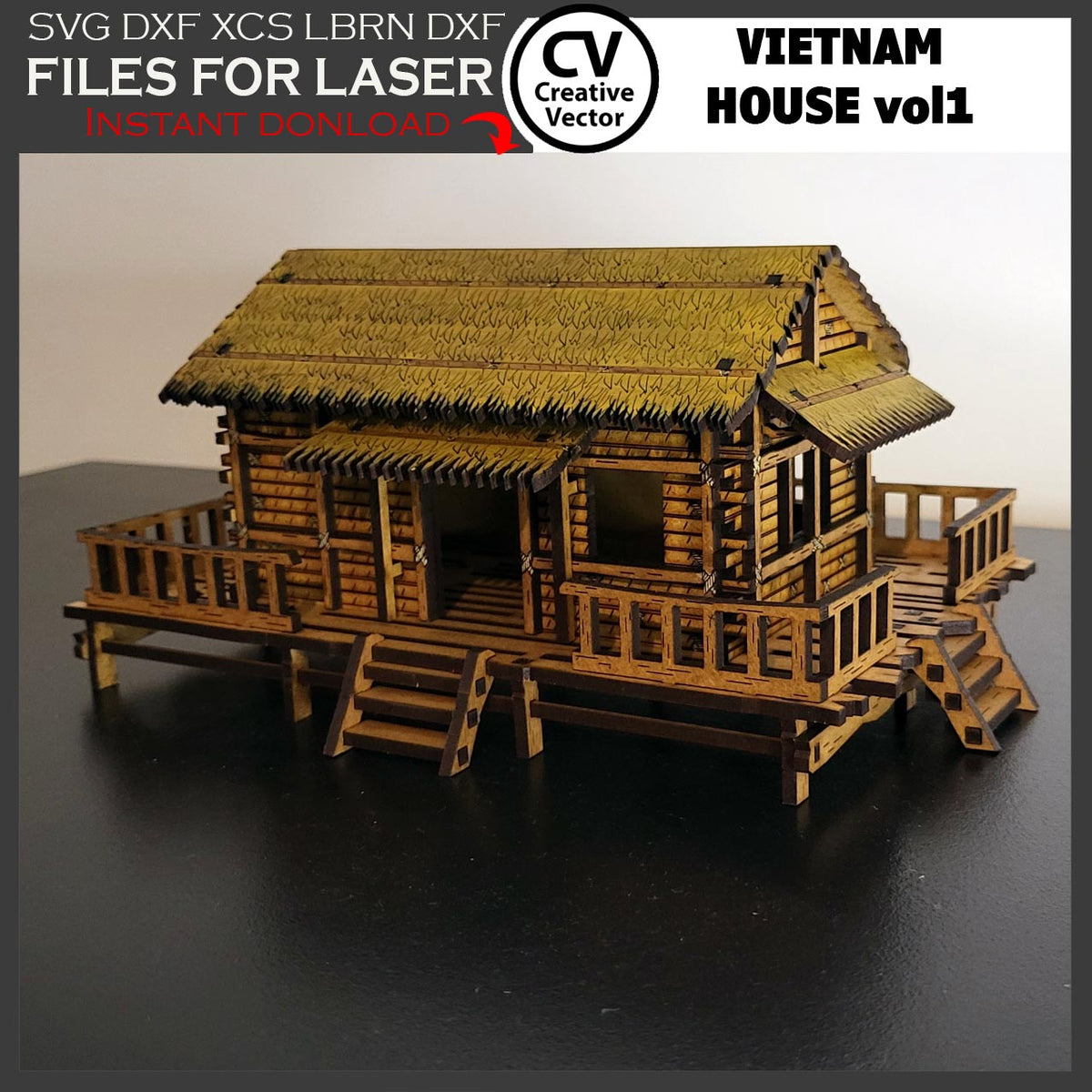 Vietnam House type 2 in scale 28 mm