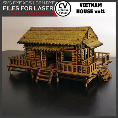 Vietnam House type 2 in scale 28 mm