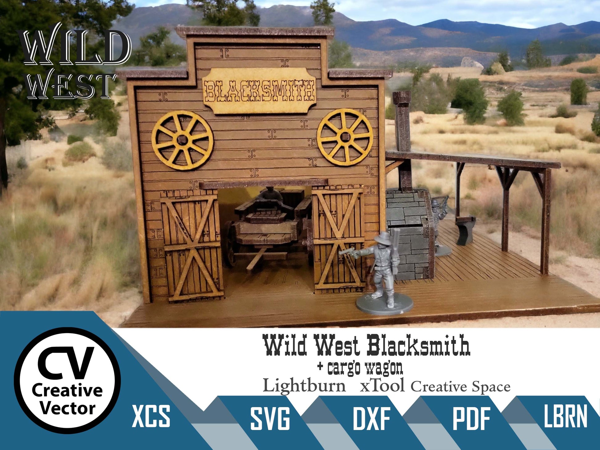 WOOD Miniature HO Scale Old West #5 Frontier Blacksmith Shop Built Inc WOOD Miniature HO Scale Old West #5 Frontier Blacksmith Shop Built Inc