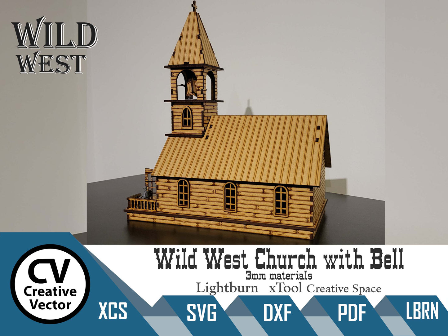Wild West Church with a Bell in scale 28mm for Wargamers