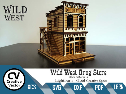 Wild West Drug Store in scale 28mm (1:56) for Wargamers