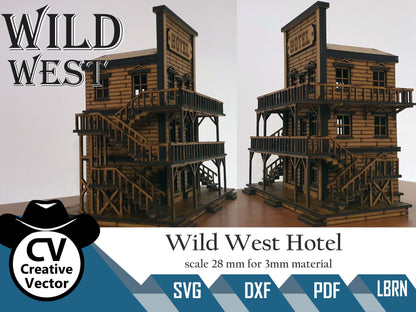 Wild West Hotel in scale 28mm (1:56) for Wargamers