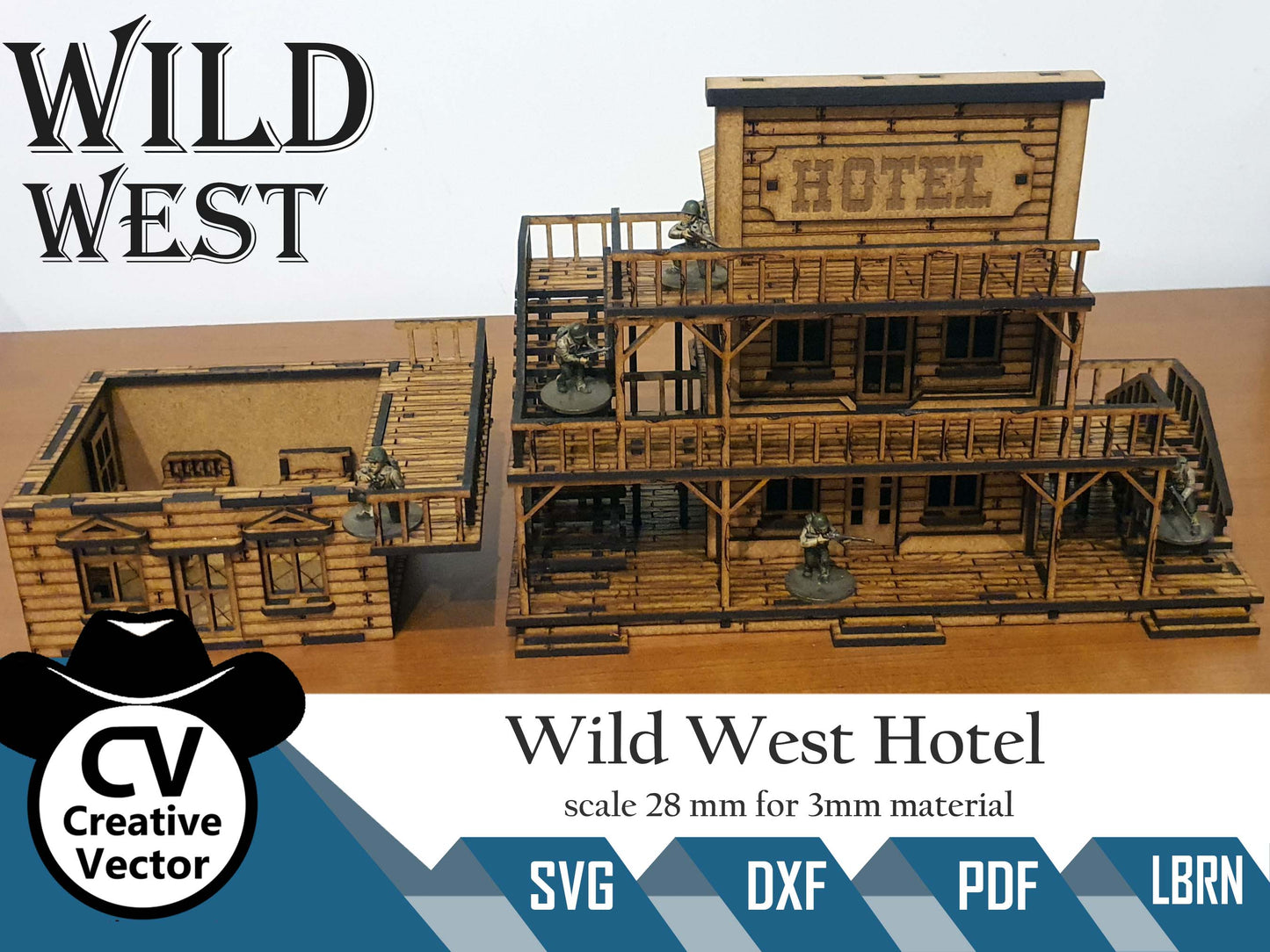 Wild West Hotel in scale 28mm (1:56) for Wargamers