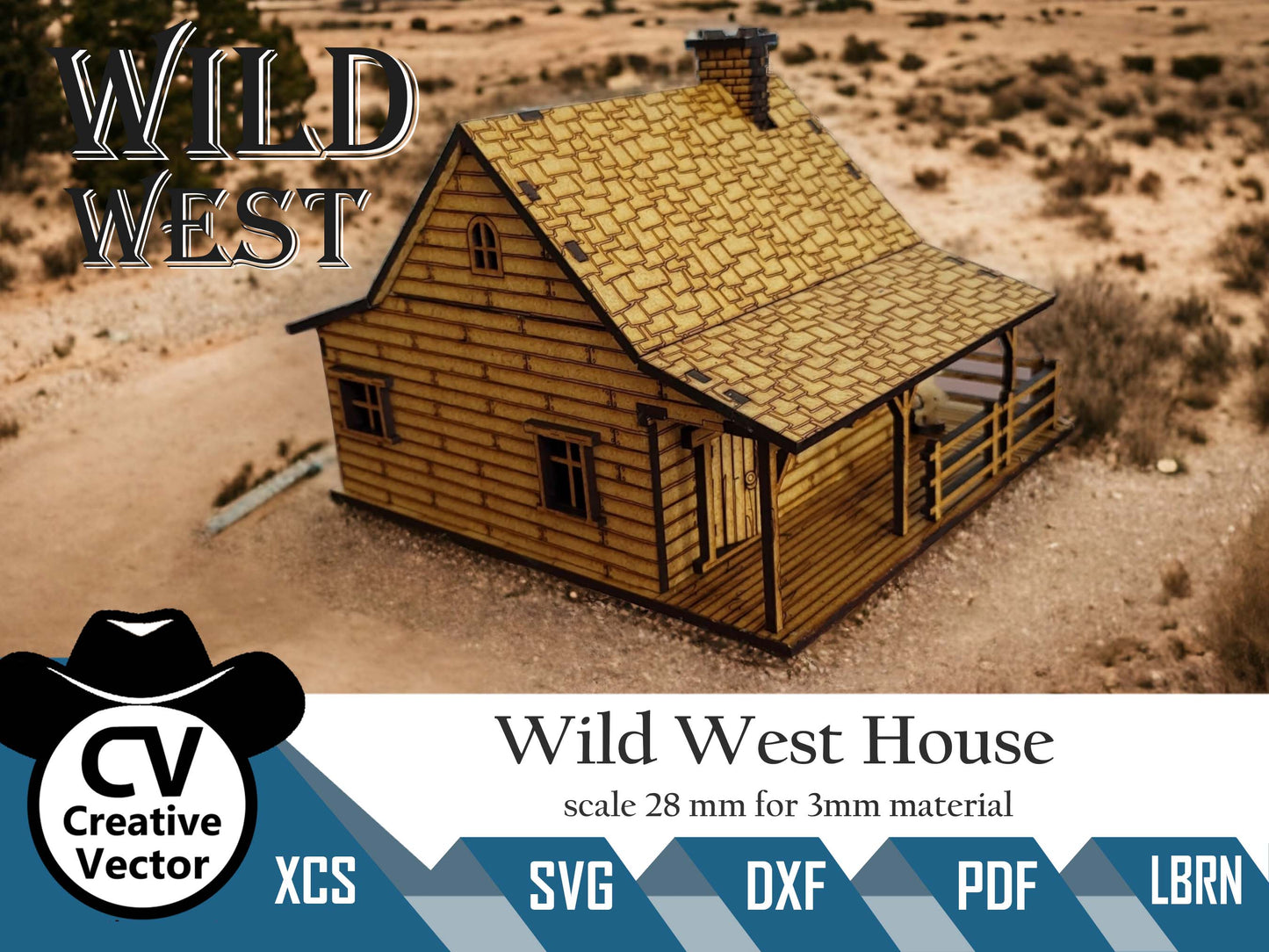 Wild West House in scale 28mm for Wargamers