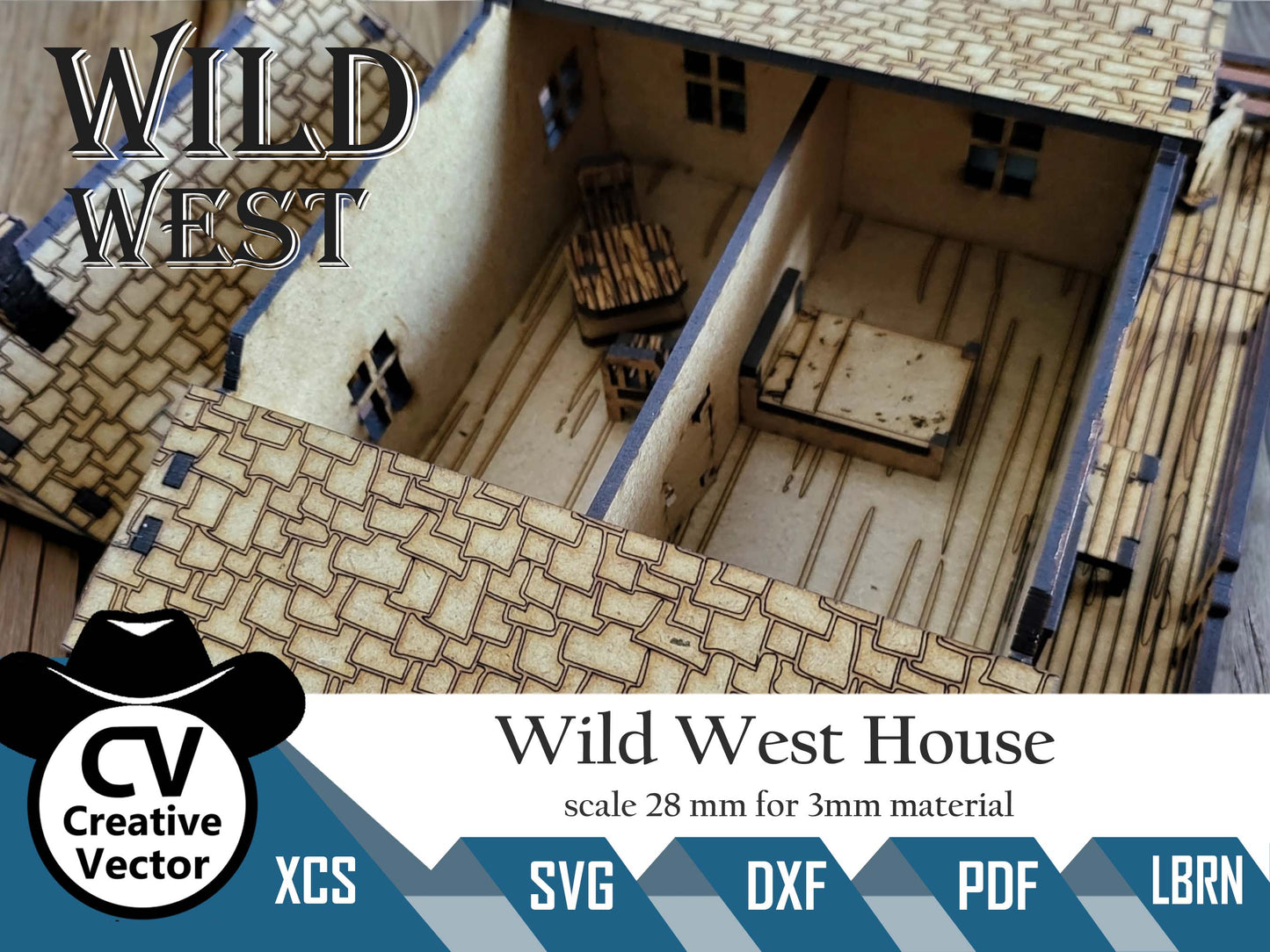 Wild West House in scale 28mm for Wargamers