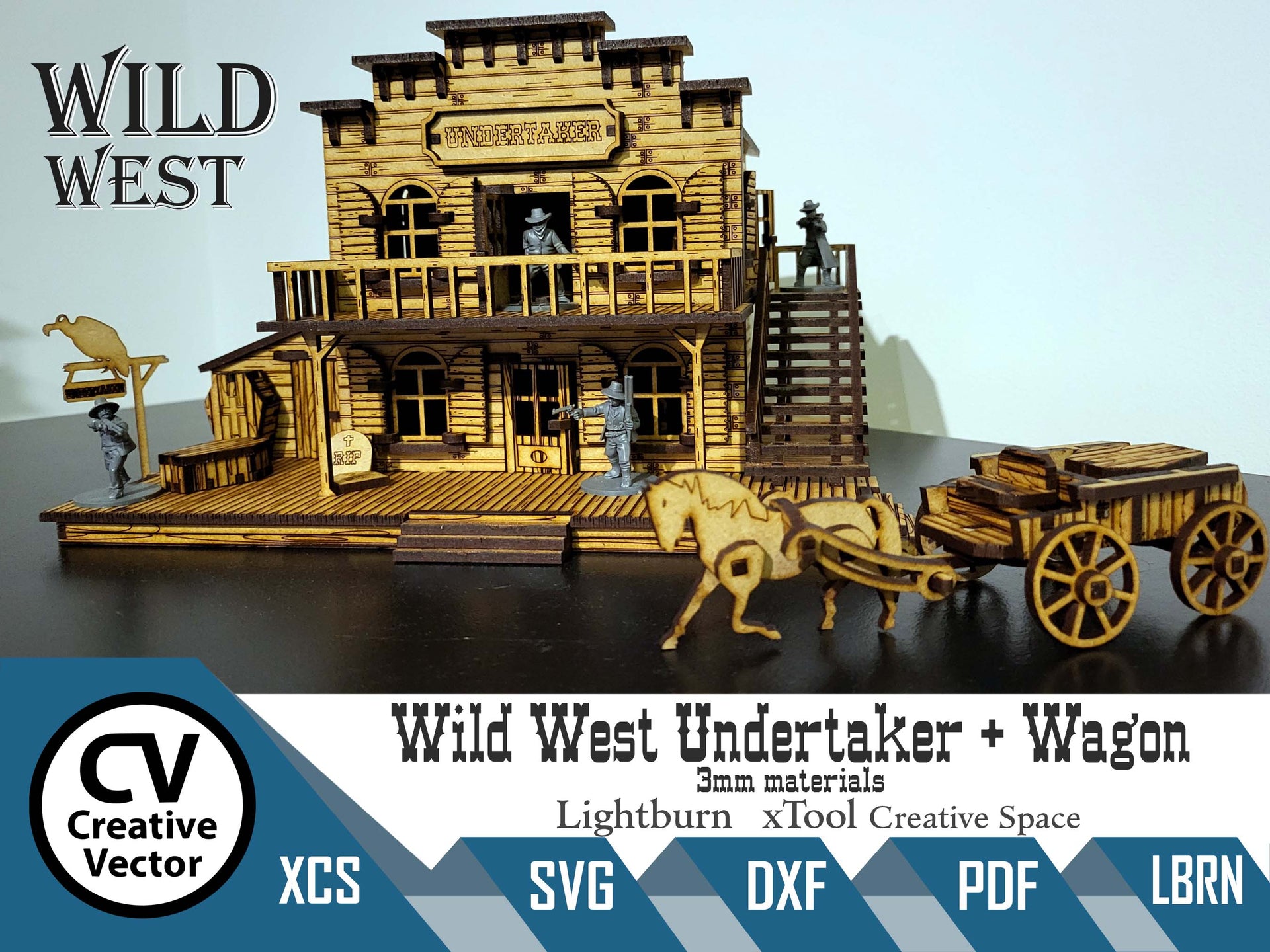 WildWestUndertaker+Wagoninscale28mm(1:56)forWargamers