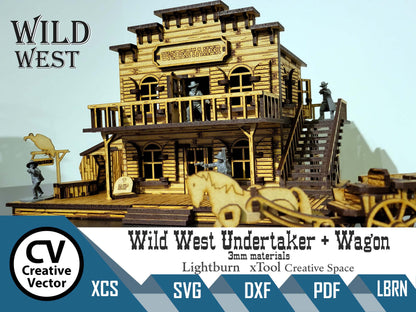 Wild West Undertaker + Wagon in scale 28mm (1:56) for Wargamers