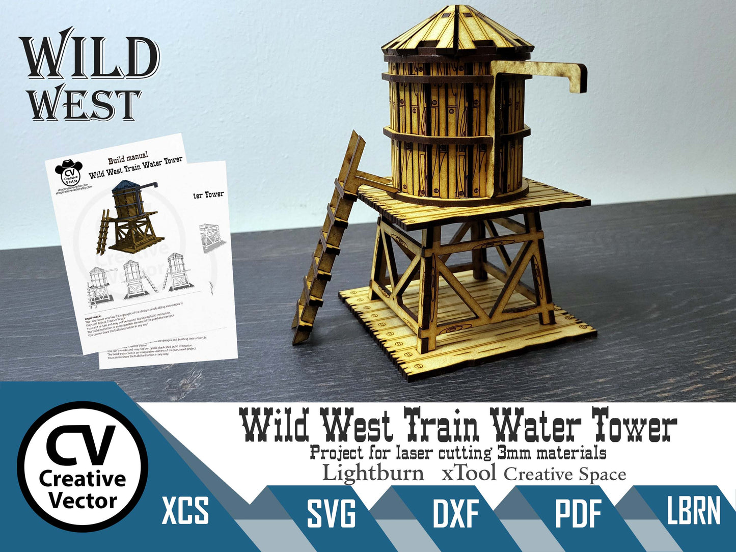 Wild West Train Water Tower in scale 28mm for Wargamers