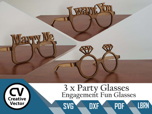 3 x Projects Engagement Fun Glasses