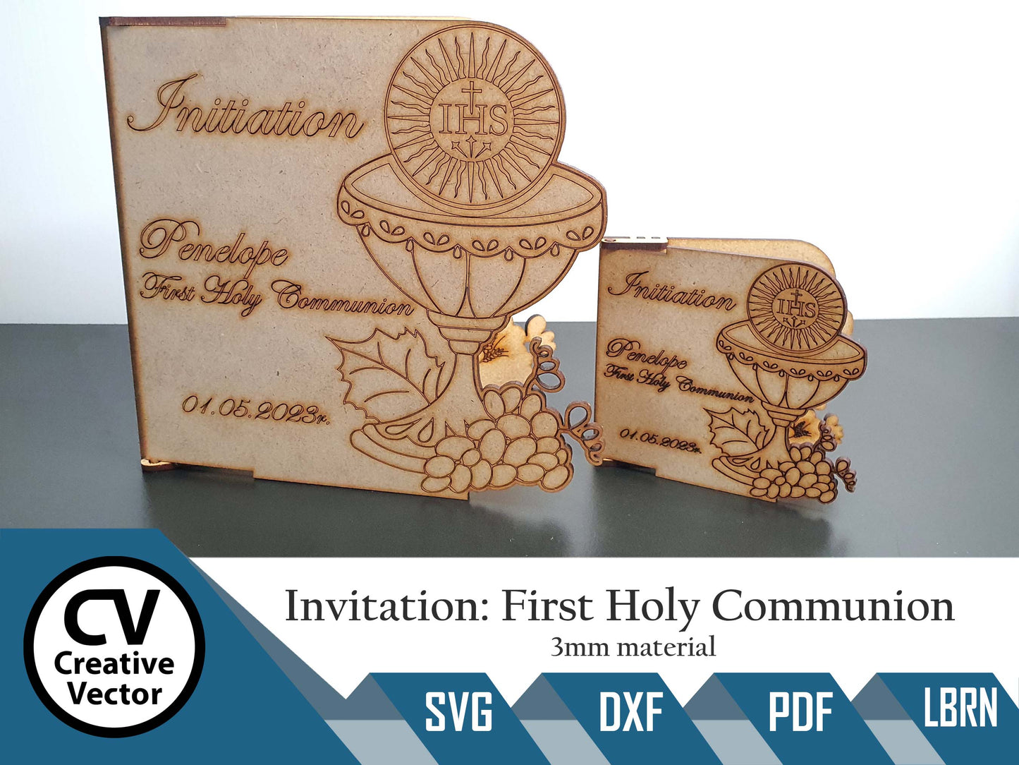 2 x Projects small and Large First Holy Communion Invitation