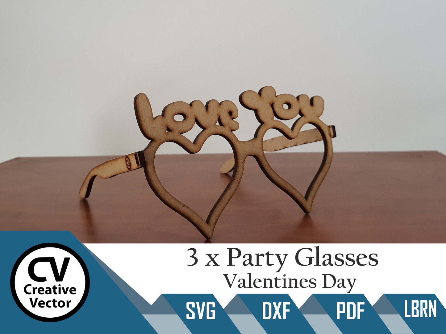 3 x Projects Valentines Day Fun Glasses