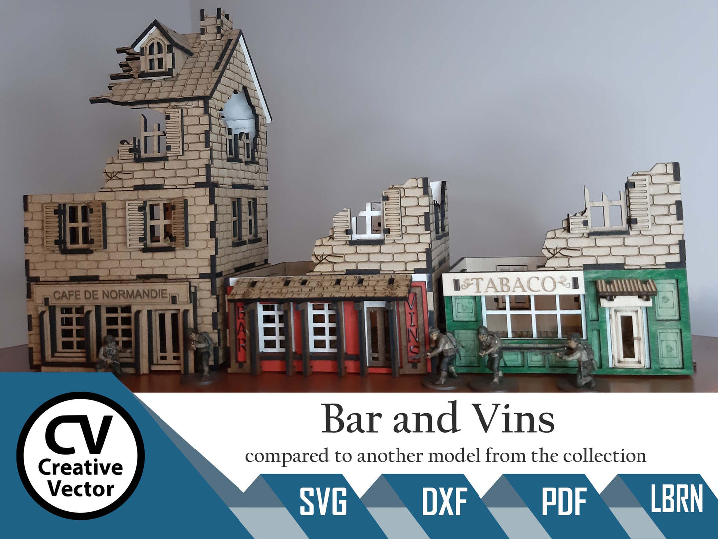 Vins Restaurant Bar in scale 28mm for game Bolt Action