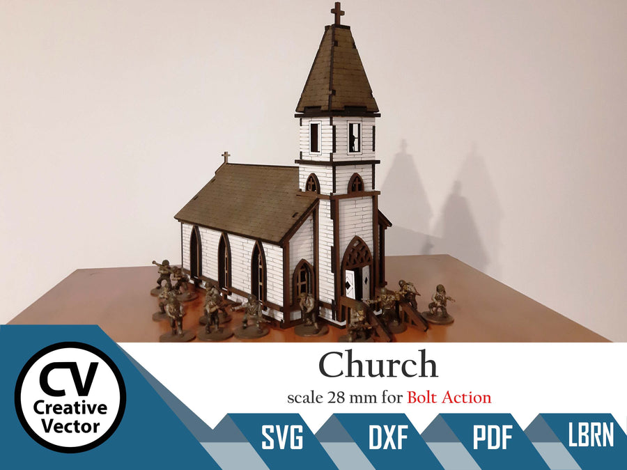 Church in scale 28mm for game Bolt Action