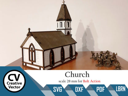 Church in scale 28mm for game Bolt Action