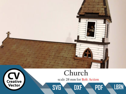 Church in scale 28mm for game Bolt Action
