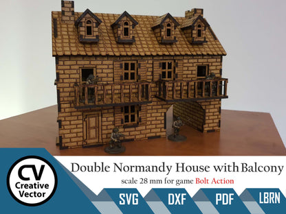 Corner Normandy House im Maßstab 28 mm für das Spiel Bolt Action