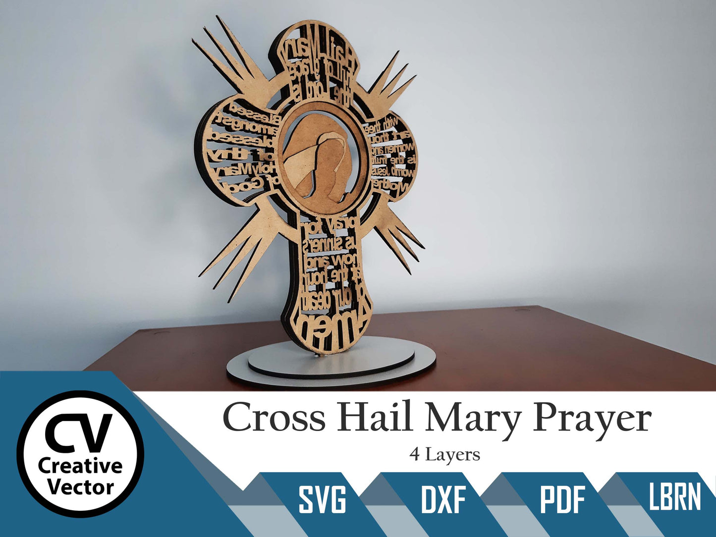 Cross Hail Mary Prayer 4 Layers