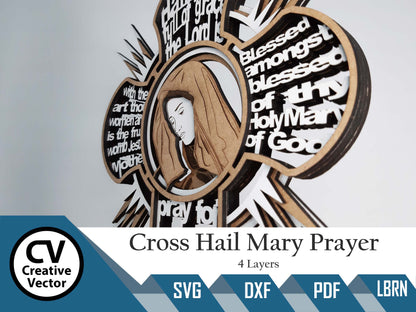 Cross Hail Mary Prayer 4 Layers