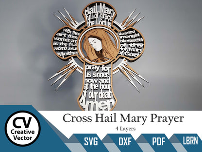 Cross Ave Mary Prayer 4 Schichten