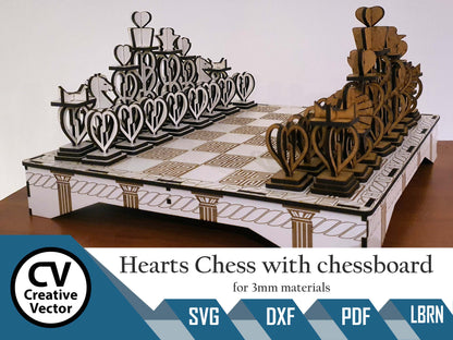 Hearts Chess with chessboard
