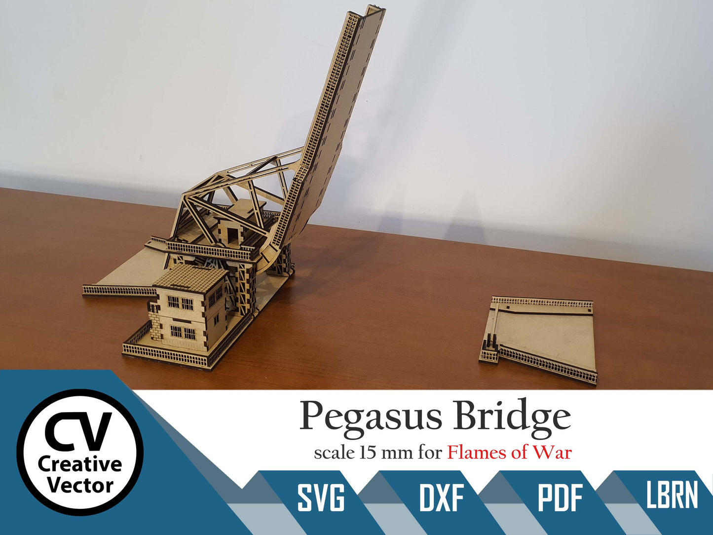 Pegasus Bridge in scale 15mm (1:100 / 1:87 / H0) for game Flames of War