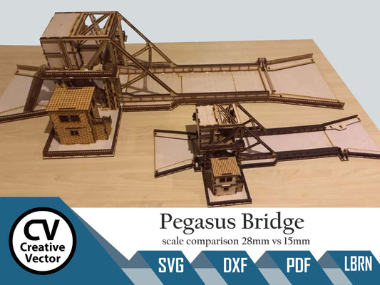 Pegasus Bridge im Maßstab 28 mm für das Spiel Bolt Action