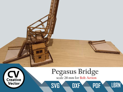 Pegasus Bridge in scale 28mm for game Bolt Action