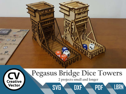 2 x PEGASUS BRIDGE Dice Towers