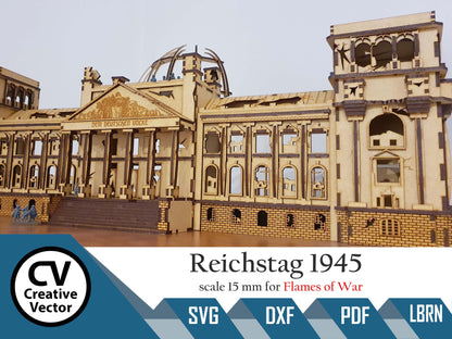 Reichstag 1945 im Maßstab 15mm (1:100 / 1:87 / H0) zum Spiel Flames of War